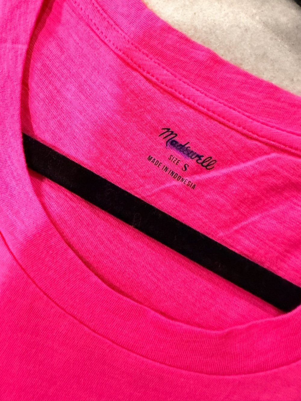 NWOT Madewell Size S Pink Lightweight Crew Neck Relaxed Fit Cotton Tank Top - Picture 9 of 10